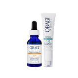 Obagi skincare serum and tube on a light gray background