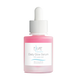 Elume Med Spa Lactic Acid Resurfacing Serum in a pink frosted glass bottle with a white dropper cap.