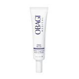A white squeeze tube of Obagi Medical BioStim Nu-Cil Scalp Serum, featuring dark blue branding and text, set against a plain white background.